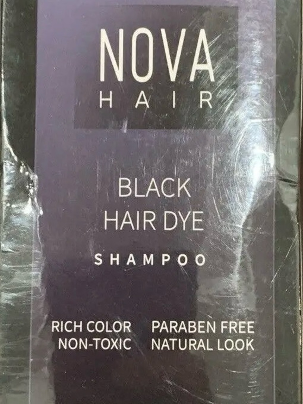 Nova Hair Black Hair Dye Shampoo - Black 6.76 oz